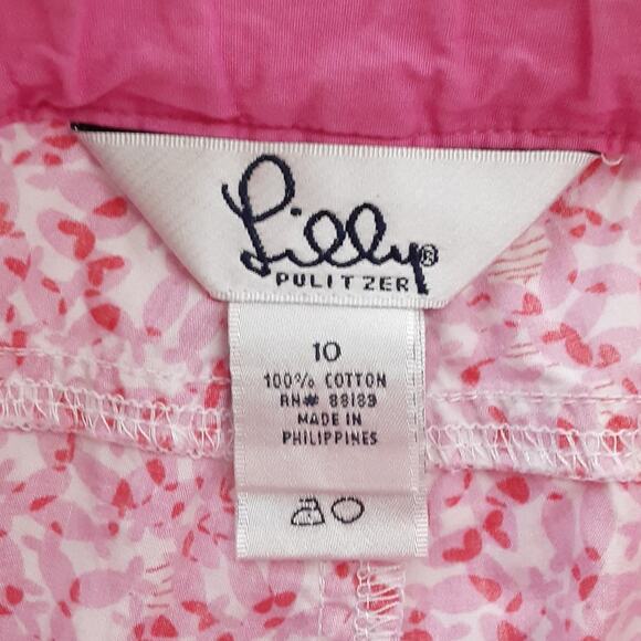 Lilly Pulitzer Mini Callahan Shorts Girls 10 Adjustable Waist Pink Fish Vintage - Picture 5 of 9